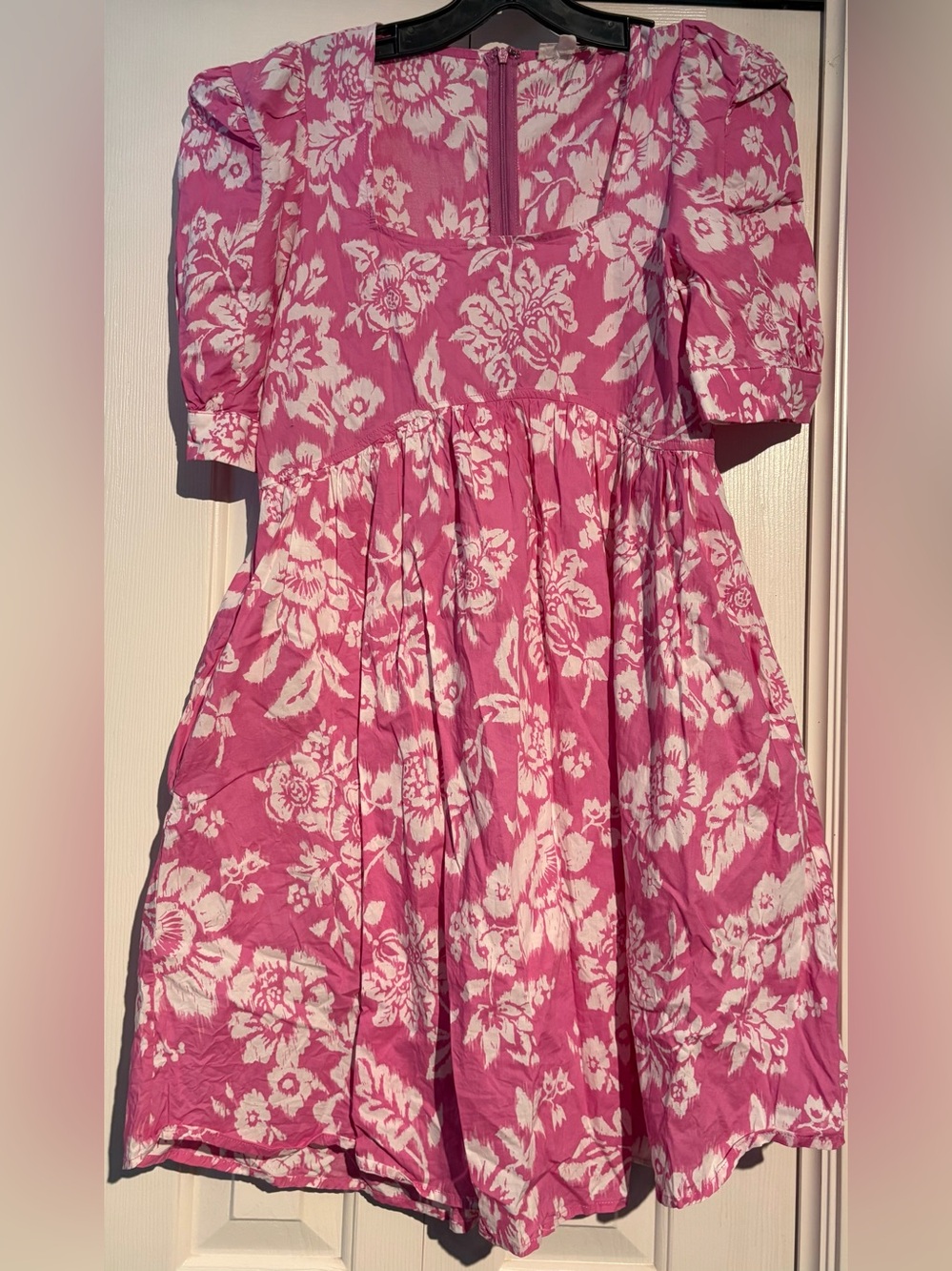 entro Pink and Cream Floral Tiered Dress